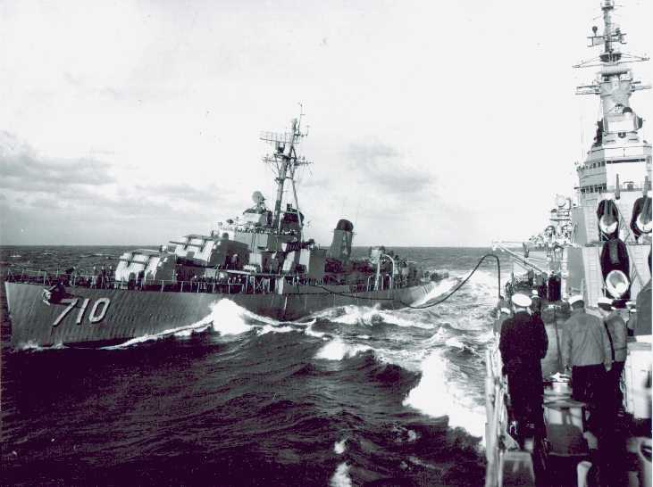 DD-710 in 1951 alongside Newport News CA-148.